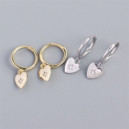 Fine jewelry 925 sterling silver with heart dangling