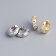 Hot hoop earring fine jewelry 925 sterling silver add cubic 