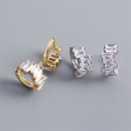 Fine jewelrt 925 sterling silver adding rectangle cubic