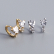 Fine jewelry 925 sterling silver adding heart cubic