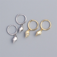 Fine jewelry 925 sterling silver dangling with sea snail 