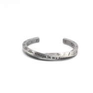Chunky stainless steel engraved bracelet