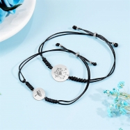 Stainless stell Disc adjustable bracelet