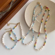youthful multiple color beads jewelry set