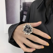 Trendy dimentional Flower ring with 2 tone plating