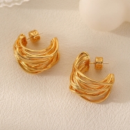 Trendy multi layer hoop earring
