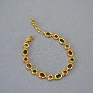 Colorful crystal bracelet Adjustable 18K gold