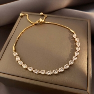 Luxury 18k gold Geometric Crystal Bracelet