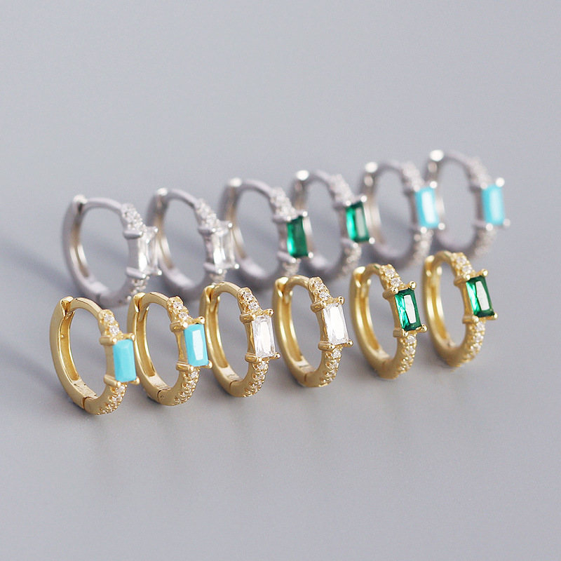 Delicate fine jewelry 925 sterling silver add colorful cubic