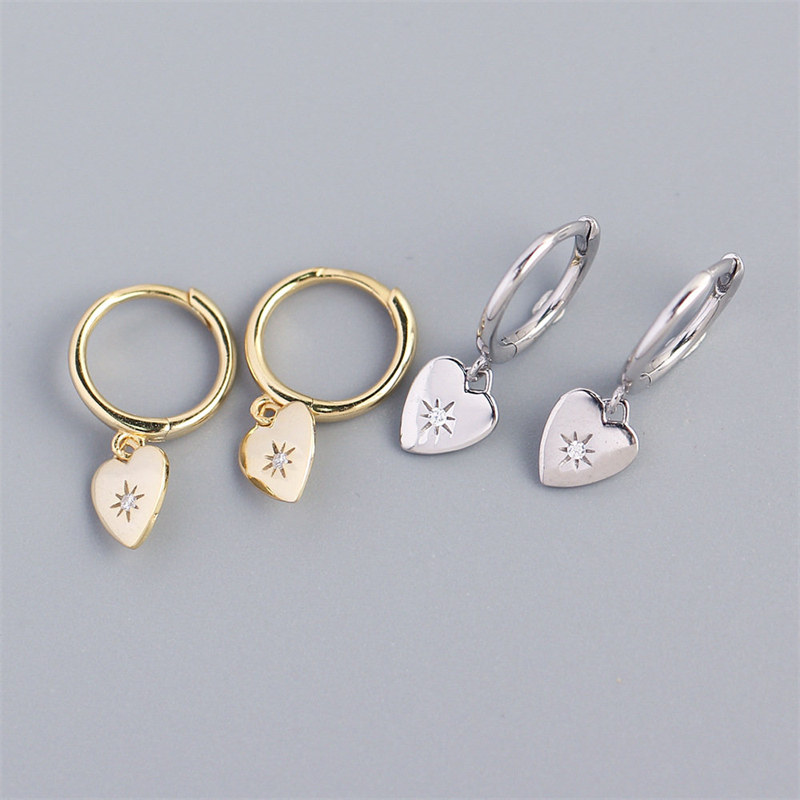 Fine jewelry 925 sterling silver with heart dangling