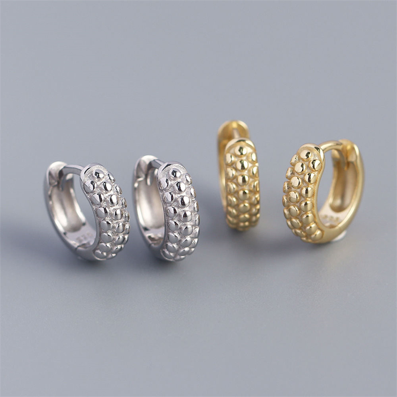 Fine jewelry 925 sterling silver hoop with texture