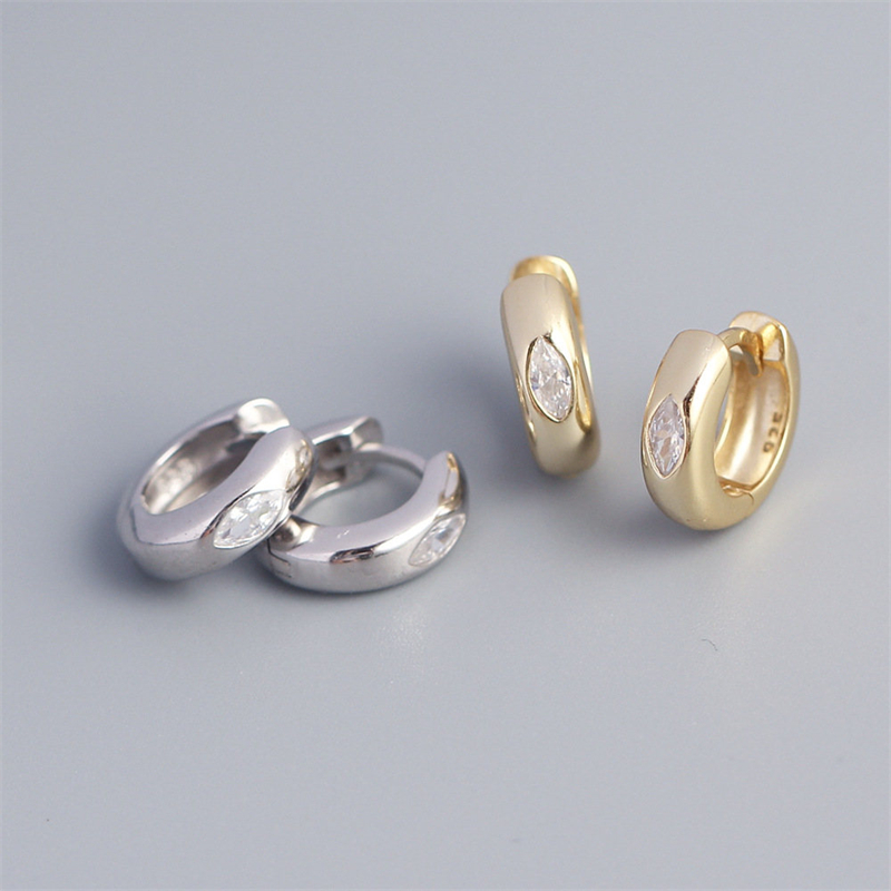 Hot hoop earring fine jewelry 925 sterling silver add cubic 